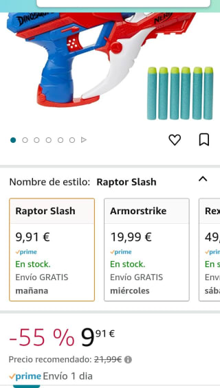 Nerf Lanzador DinoSquad Raptor-Slash por 9,91€.