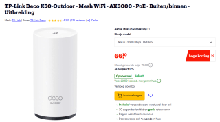 TP-Link Deco X50-Outdoor AX3000 Mesh WiFi voor €66,10 bij Bol