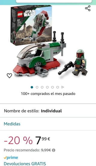LEGO Star Wars Microfighter: Nave Estelar de Boba Fett por 7,99€.