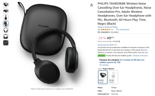 Philips TAH8506BK Auriculares inalámbricos con cancelación de ruido por 49€