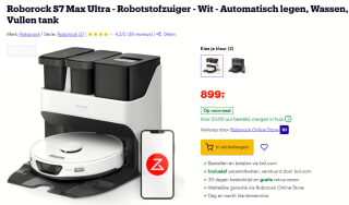 Roborock S7 Max Ultra - Robotstofzuiger voor €899 bij Bol.com