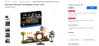 LEGO 21331 Ideas Sonic The Hedgehog Green Hill Zone + cupón 16,79€ por 55,99€
