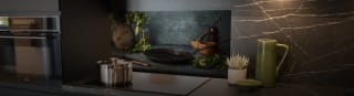 Spatscherm voor in de keuken v.a. €17,83 voor 60x40cm dmv code bij Fotocadeau