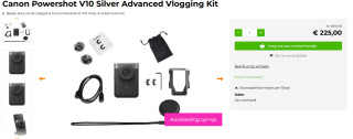 Canon PowerShot V10 Advanced Vlogging-Kit voor €225 bij Fotodevakman