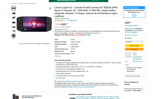 Consola Lenovo Legion Go Portátil Gaming por solo 699€