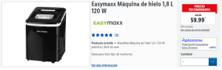 Máquina de hielo de 1,8 L y 120 W Easymaxx por 59.99€
