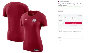 Camiseta para Mujer de los Chicago Bulls Nike City Edition Logo T-Shirt - Team Crimson por 19.5€