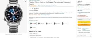 Montre automatique Citizen Promaster NY0100-50ME à 291,62€