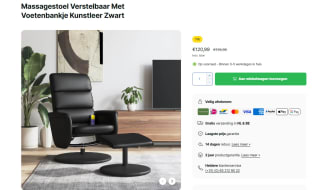 Verstelbare massagestoel met voetenbankje kunstleer voor €120,99