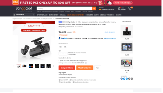 Grabadora conducción de automóvil dual delantera y trasera por solo 64,53€