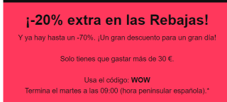 -20% descuento extra con compras de +30€