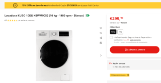 Worten 15% EXTRA en placas inducción y lavadoras