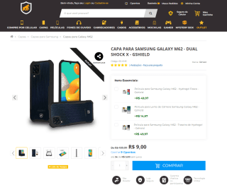 Capa para Samsung, modelo Galaxy M62, Dual Shock X da Gshield - R$ 9
