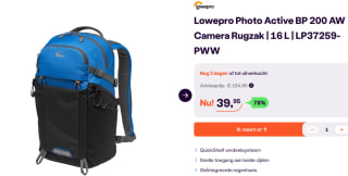 Lowepro Photo Active BP 200 AW Blue / Black voor €39,95 bij Ibood