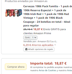Cervezas 1906 Pack Familia 24 botellines por 18,87€