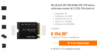 WD_BLACK SN770M NVMe SSD 2TB voor €154,99 bij NBB
