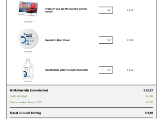 Alle Neutral producten de 2de voor €1 met gratis kraskaart bij Kruidvat