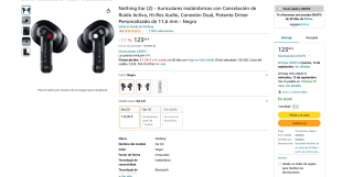 Auriculares inalámbricos con cancelación de ruido Activa Nothing Ear por 123€