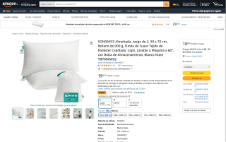 Juego de 2 SONGMICS Almohadas por 11,19€