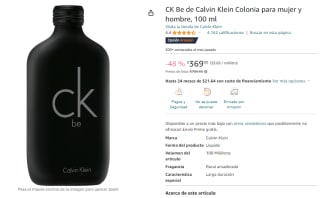 Perfme CK Be de Calvin Klein 100ml por $369 en Amazon