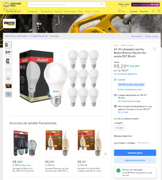 Kit com 10 Lâmpada Led da AVANT - R$ 29,90