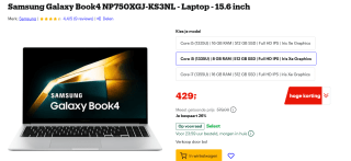 Samsung Galaxy Book 4 NP750XGJ-KS3NL - Laptop - 15.6 inch voor €429 bij Bol