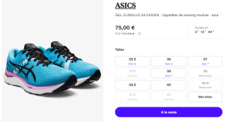 Zapatillas de Running para Mujer ASICS GEL-CUMULUS 24 EKIDEN por 75€