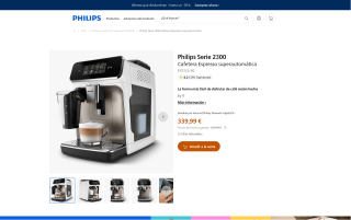 Philips Serie 2300 cafetera espresso superautomática por 339,99€