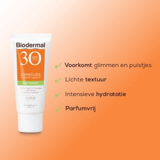 Biodermal Matterende zonnefluïde gezicht - SPF30 - 40 ml voor €8,99 met Bol select