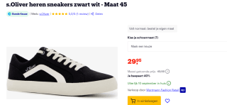 s.Oliver heren sneakers voor €29,95 bij Bol