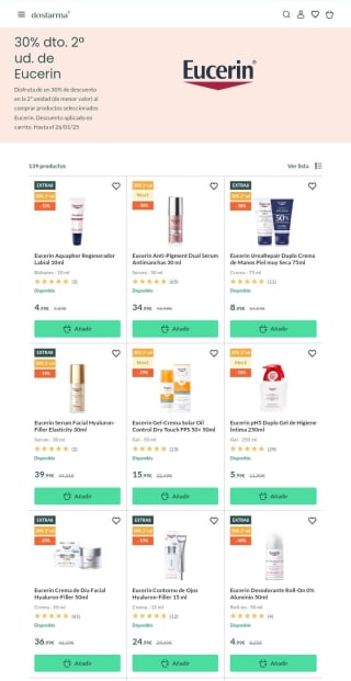 -30% en la Segunda Unidad de Eucerin.