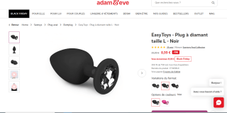 EasyToys Plug anal - taille L à 8,99€