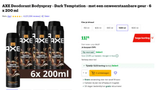 6x 200 ml AXE Deodorant Bodyspray Dark Temptation voor €24,27 bij Bol