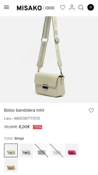 Bolso Bandolera Mini por 6€.