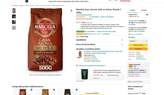 2 Marcilla Gran Aroma Café en Grano Mezcla o Natural 500g por 10,78€