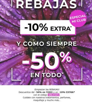 10% de descuento en productos ya rebajados hasta el 50% desde Yves Rocher