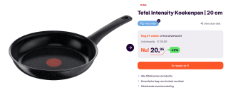 Tefal Intensity Koekenpan 20cm voor €20,95 bij iBood
