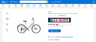 Bicicleta City Aro 24 Modelo Alice Color Blanco por $159.990