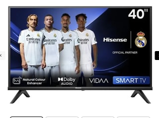 Hisense 40A4N Smart TV HD 40 Pulgadas TV con Modo Juego Deportes IA Dolby DTS HD VIDAA U6 por solo º66,60€