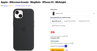 Apple - Siliconen hoesje - MagSafe - iPhone 13 voor €34 bij Bol