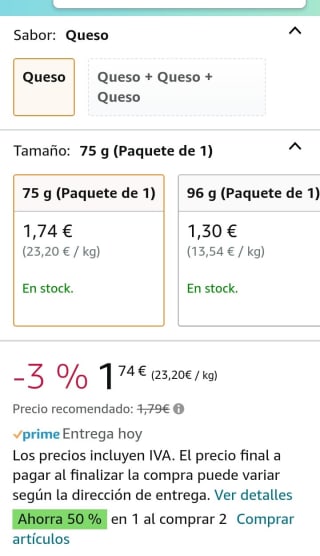 Pack de 6 Cheetos Pandilla por 7,31€.