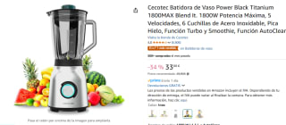 Cecotec Batidora de Vaso Power Black Titanium 1800MAX Blend It. por 33,06€