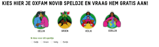 Gratis Gelijkheidsspeldje Oxfam Novib