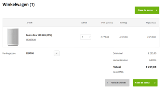 Sonos Era 100 Wit voor €259 met de kortingscode bij Apollo