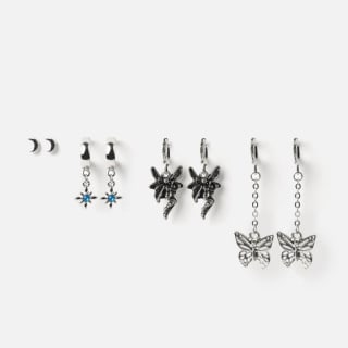 Pack de pendientes plateado 4 pares por tan sólo 3€