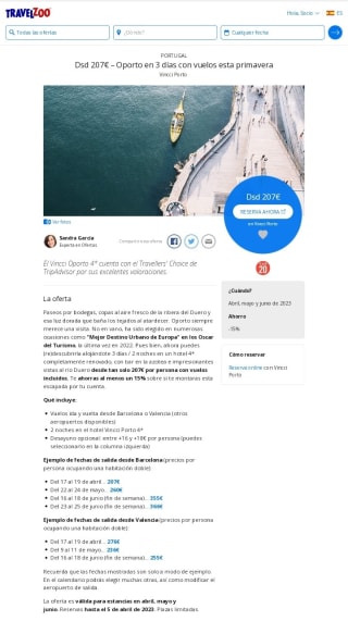 Oporto 3 días + Vuelos desde 207€ por persona.