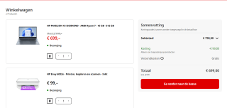 HP PAVILION 15-EH3843ND - AMD Ryzen 7 - 16 GB - 512 GB + gratis printer & inkt voor €699 bij de Mediamarkt