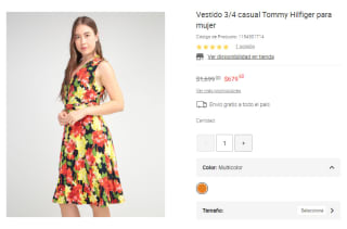 Vestido 3/4 Casual Tommy Hilfiger por $680 | Descuento Liverpool