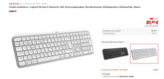 Teclado Logitech MX Keys S Inalámbrico por 81,90€