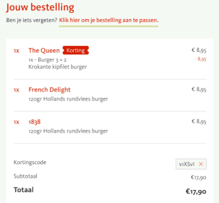 2+1 gratis op alle burgers bij Kwalitaria